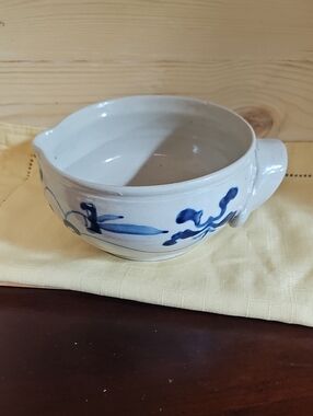 Blue and White Ceramic Pouring Bowl - Classic Hand-Painted Design